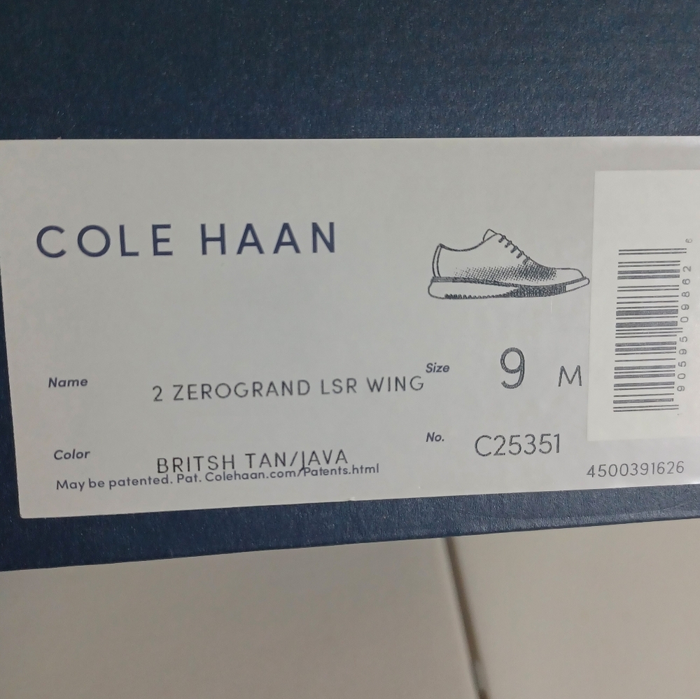 Cole Haan, Men's 2.ZERØGRAND Laser Wingtip Oxfords, British Tan-Java, S9